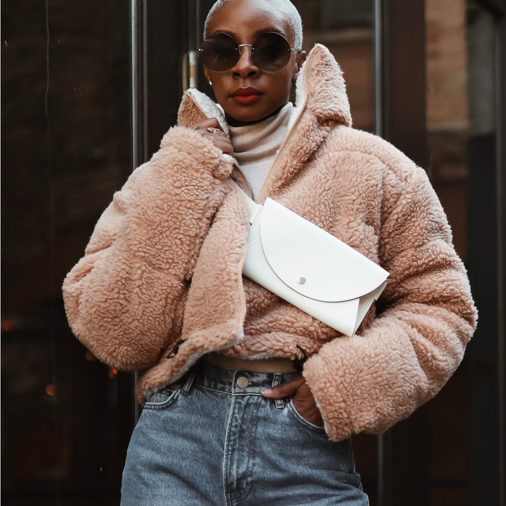 White Leather Belt Bag